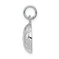 14K White Gold Baseball Charm