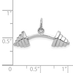 14K White Gold Barbell Charm