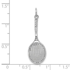 14K White Gold Tennis Racquet Charm