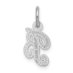 14KW White Gold Casted Script Letter B Initial Charm