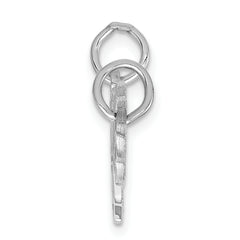 14K White Gold Key and Heart Break-apart Charm