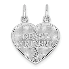 14k White Gold BEST FRIEND Break-apart Charm