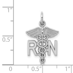 14K White Gold RN Registered Nurse Charm