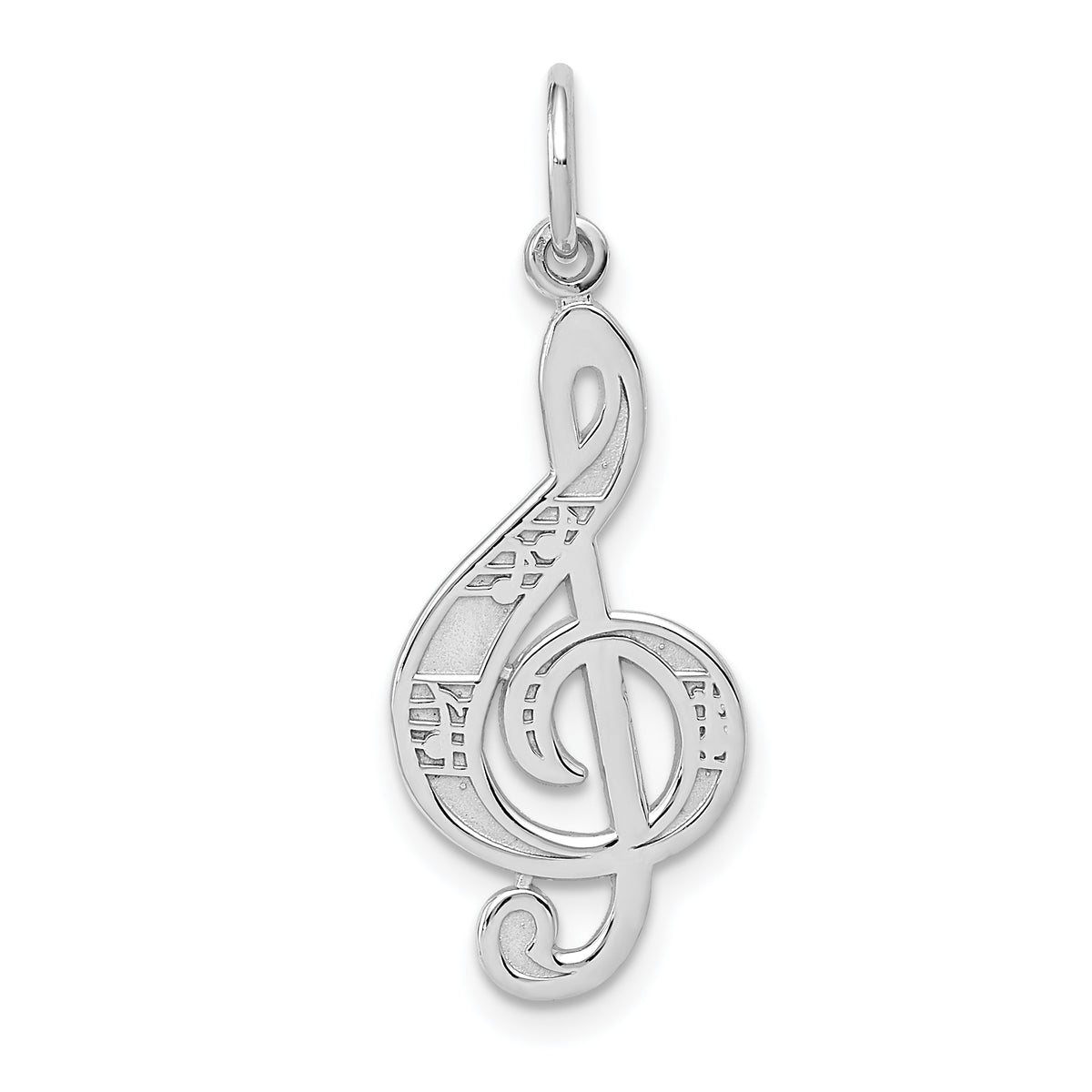 14K White Gold Treble Clef Charm