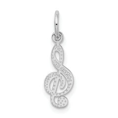 14K White Gold Treble Clef Charm