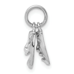 14K White Gold Comedy/Tragedy 2-Piece Charm