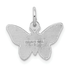 14K White Gold Butterfly Charm