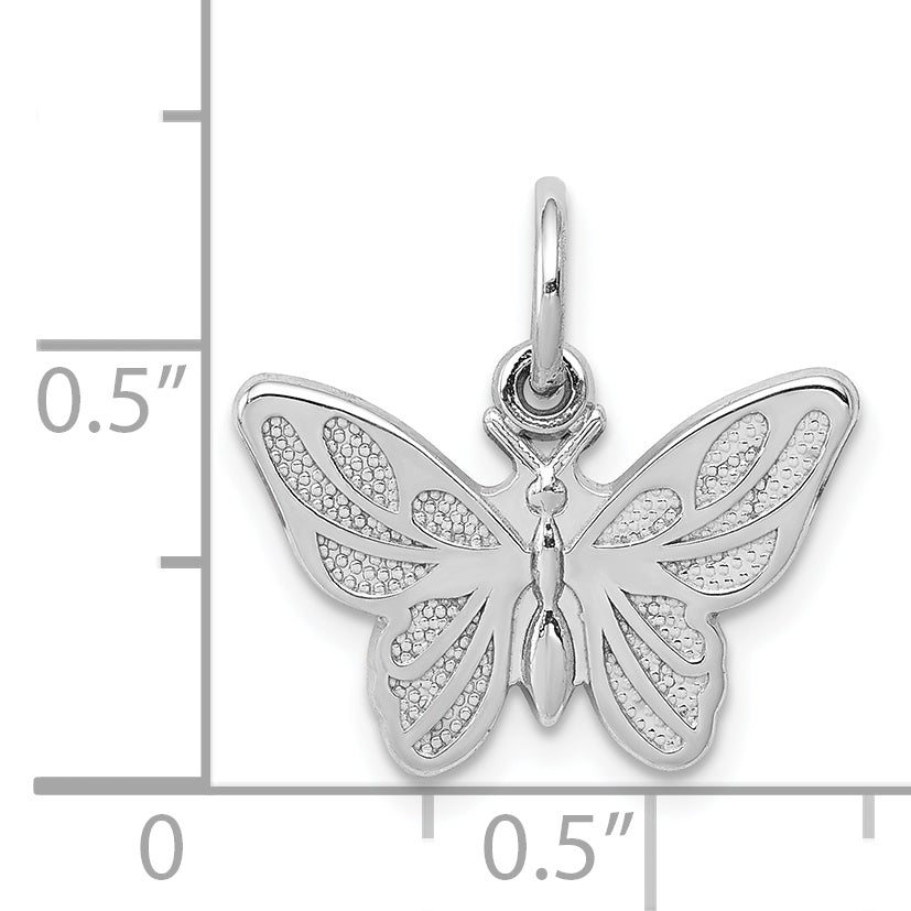 14K White Gold Butterfly Charm