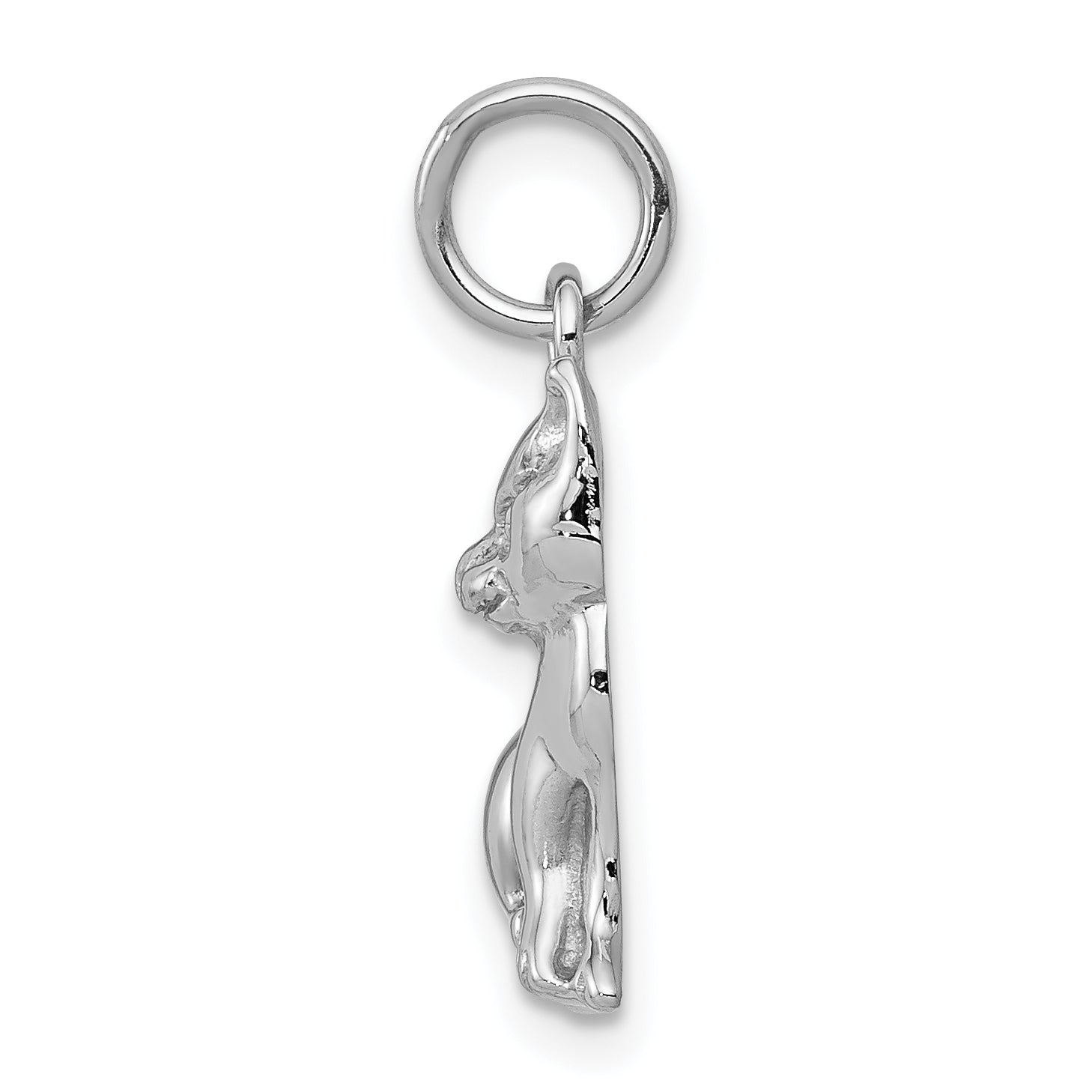 14K White Gold Cat Charm