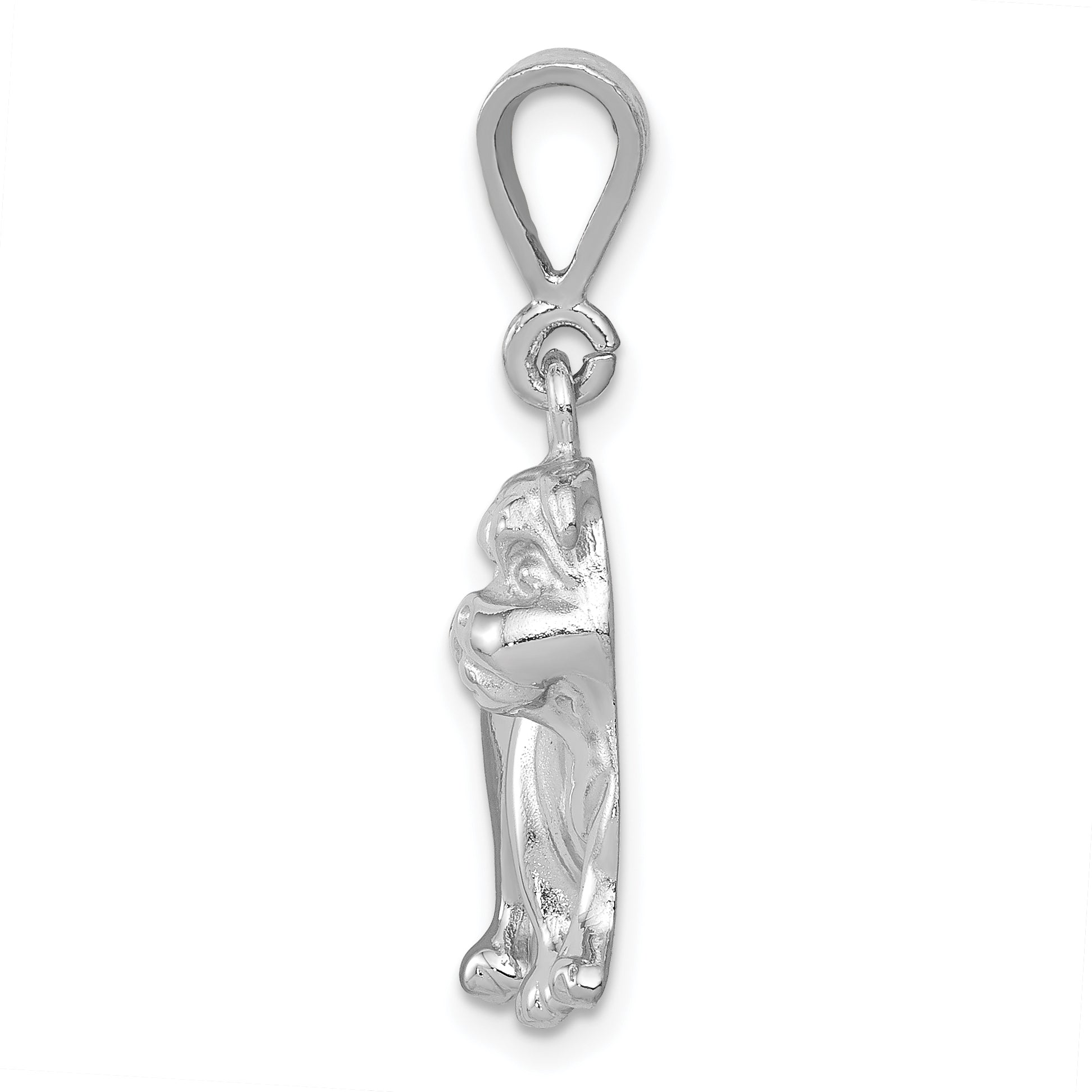 14K White Gold Bulldog Pendant