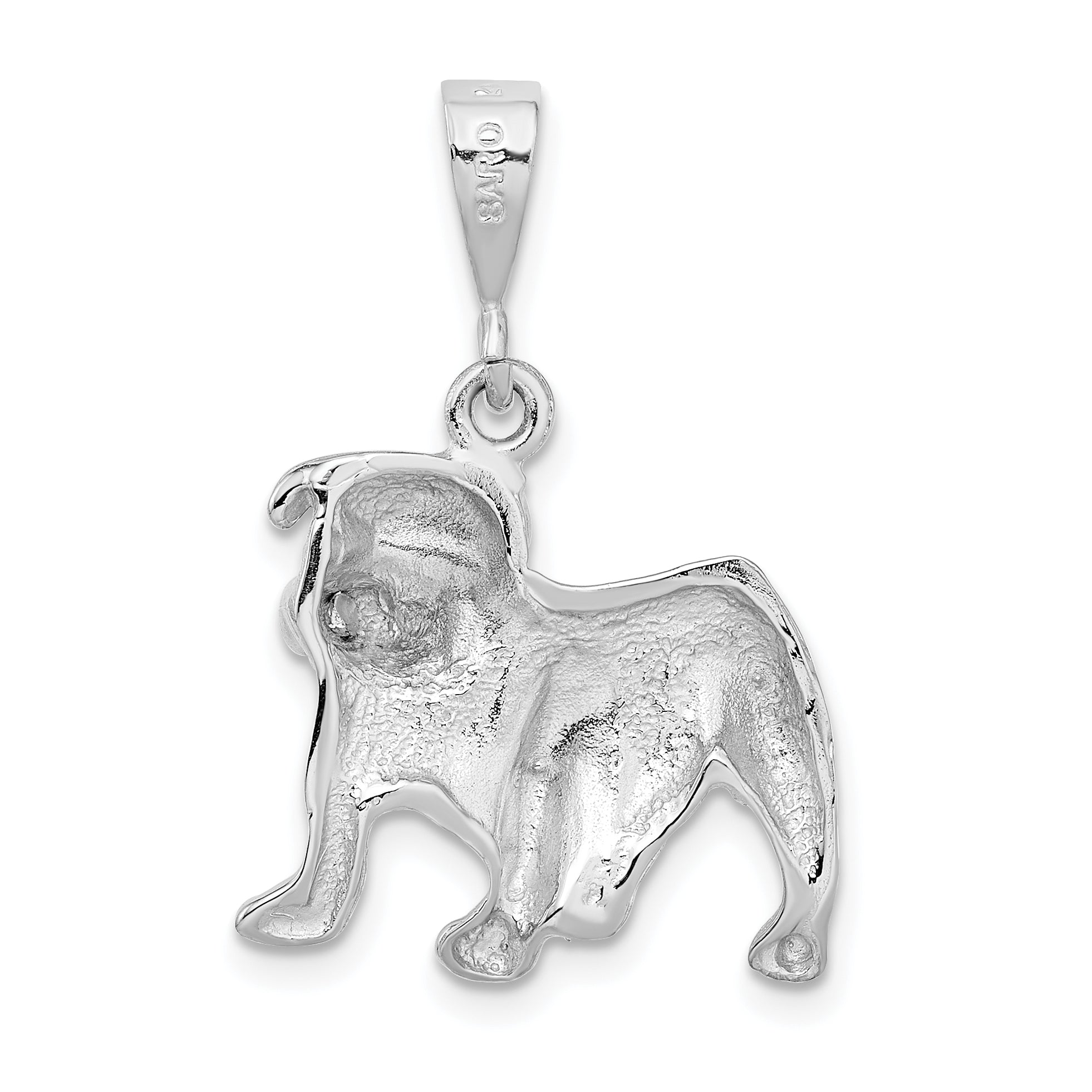 14K White Gold Bulldog Pendant