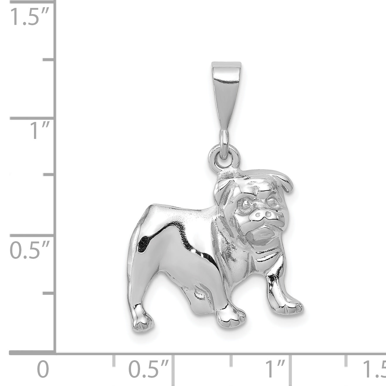 14K White Gold Bulldog Pendant