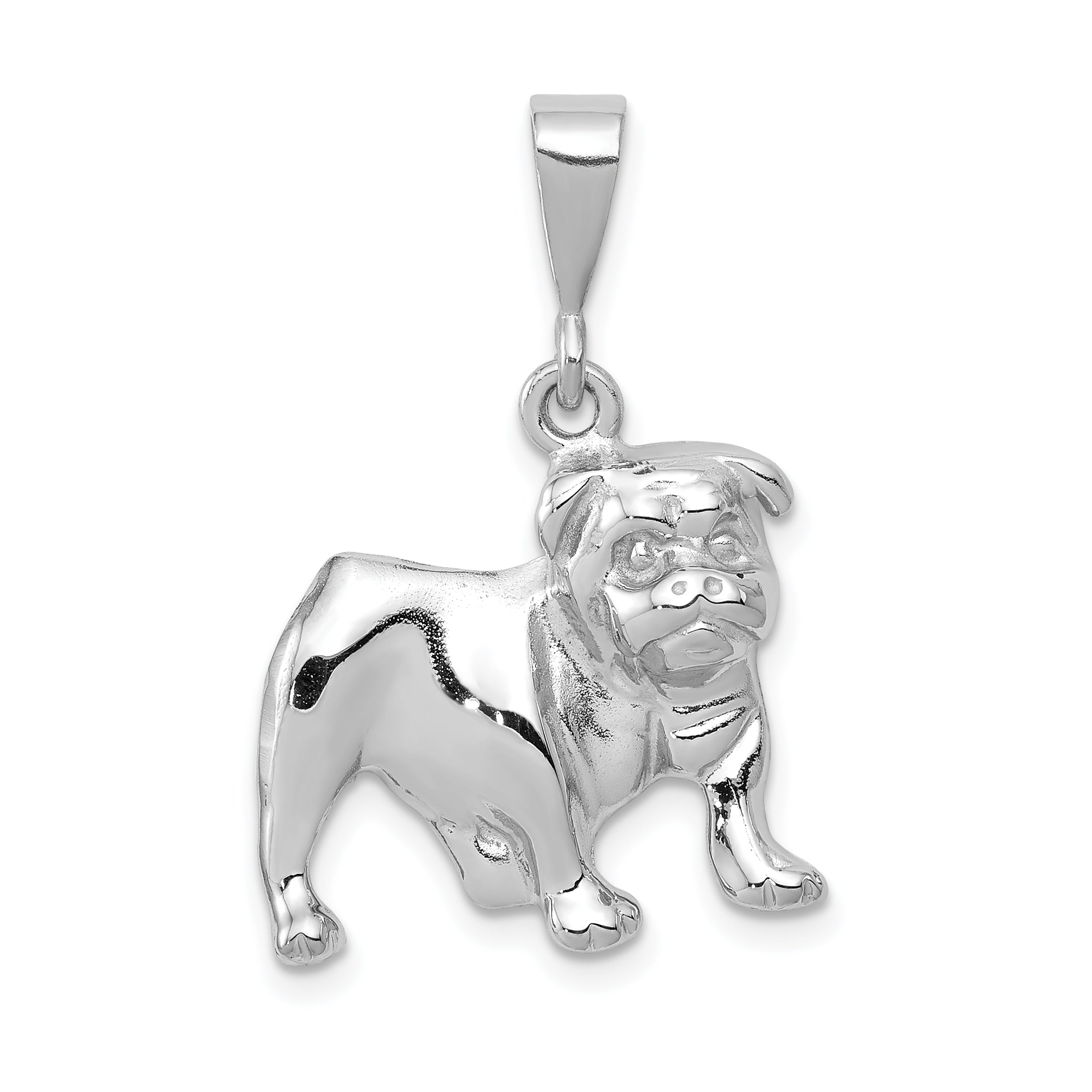 14k White Gold Bulldog Pendant