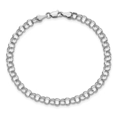 14k White Gold Double Link Charm Bracelet