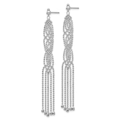 14K White Gold Bead Chain Earrings