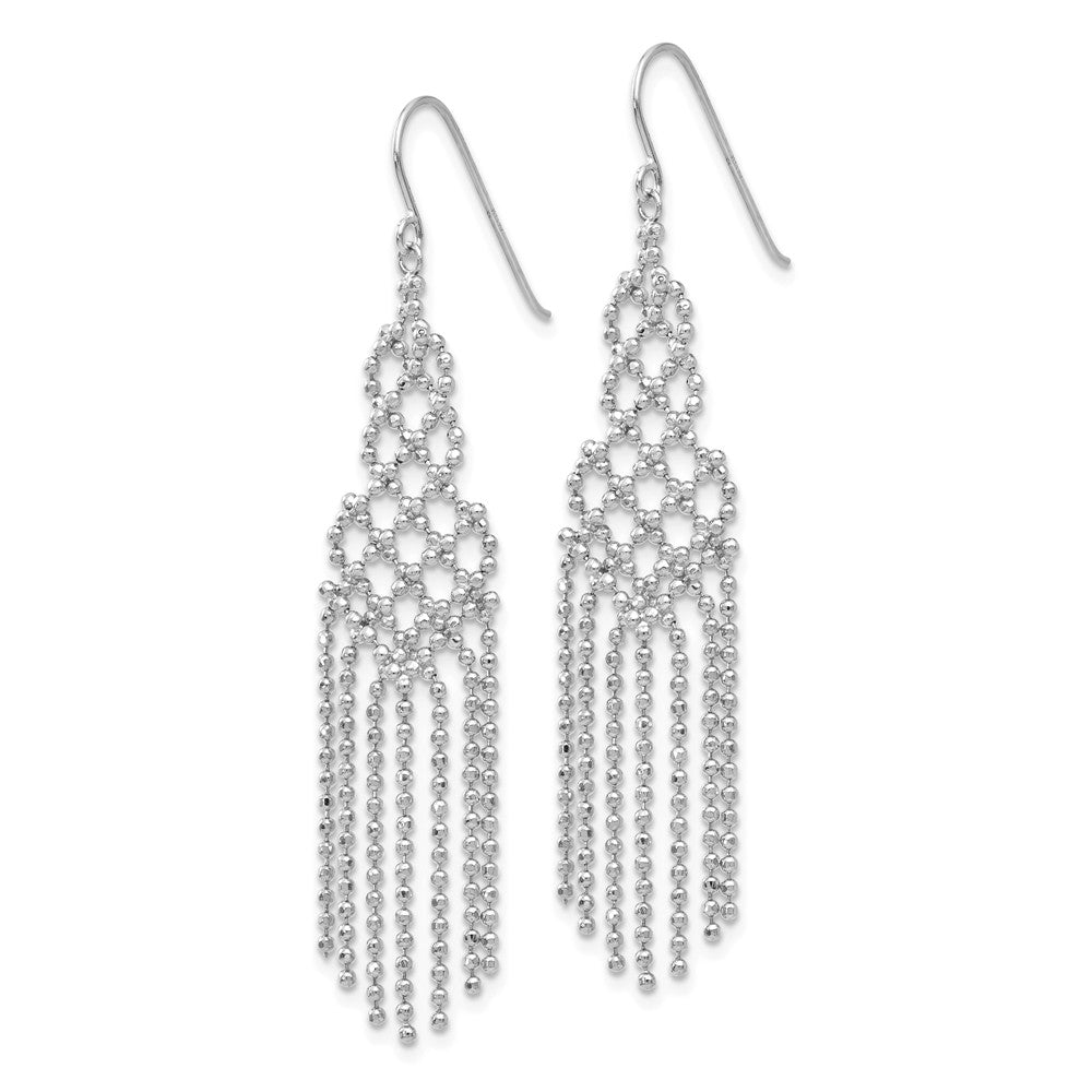 14K White Gold Beaded Earrings