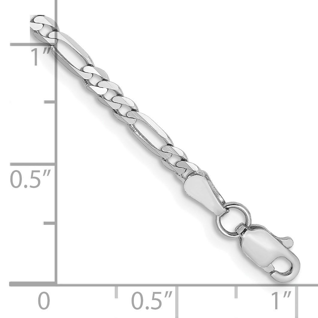 14k WG 2.75mm Flat Figaro Chain