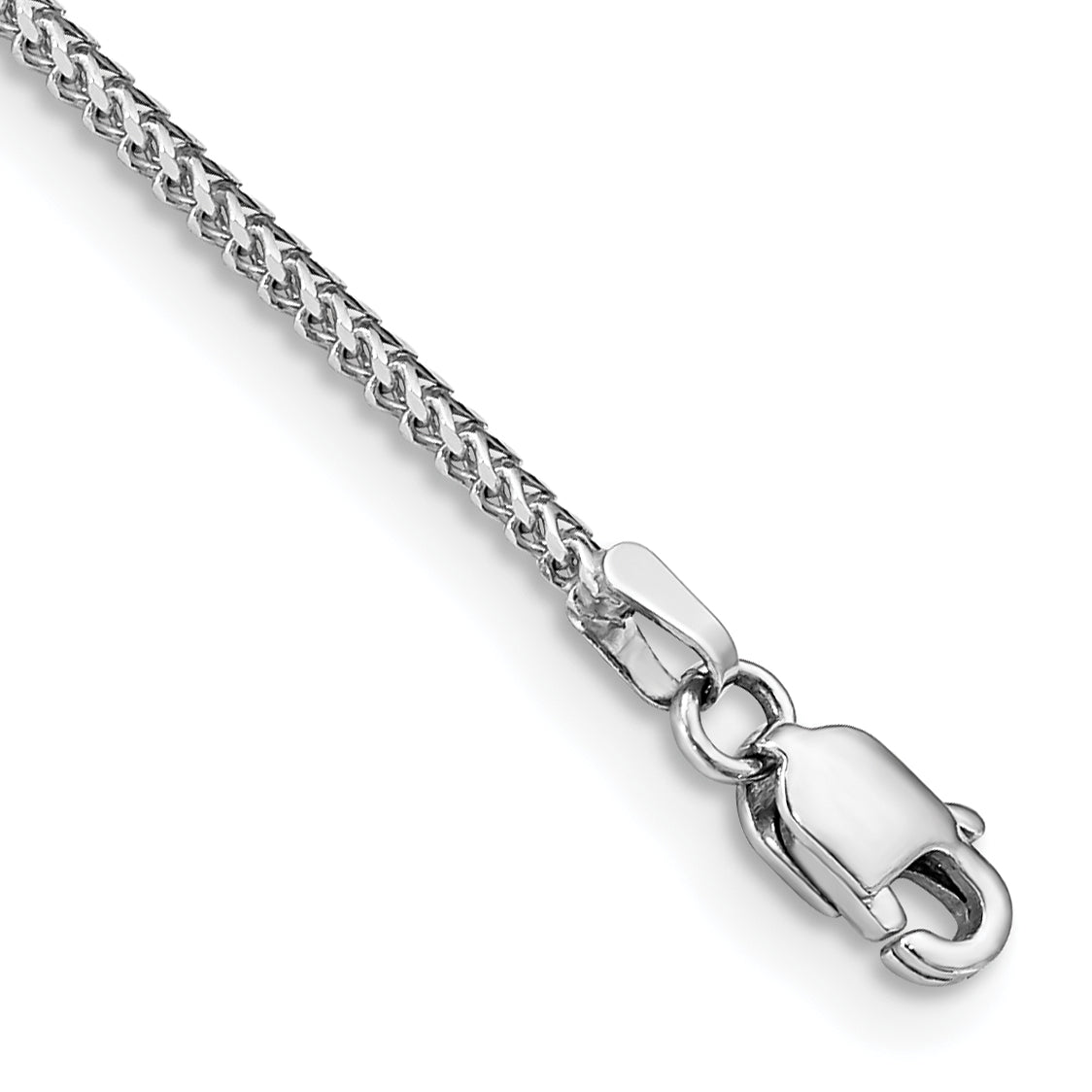 14K White Gold 8 inch 1mm Franco with Lobster Clasp Bracelet