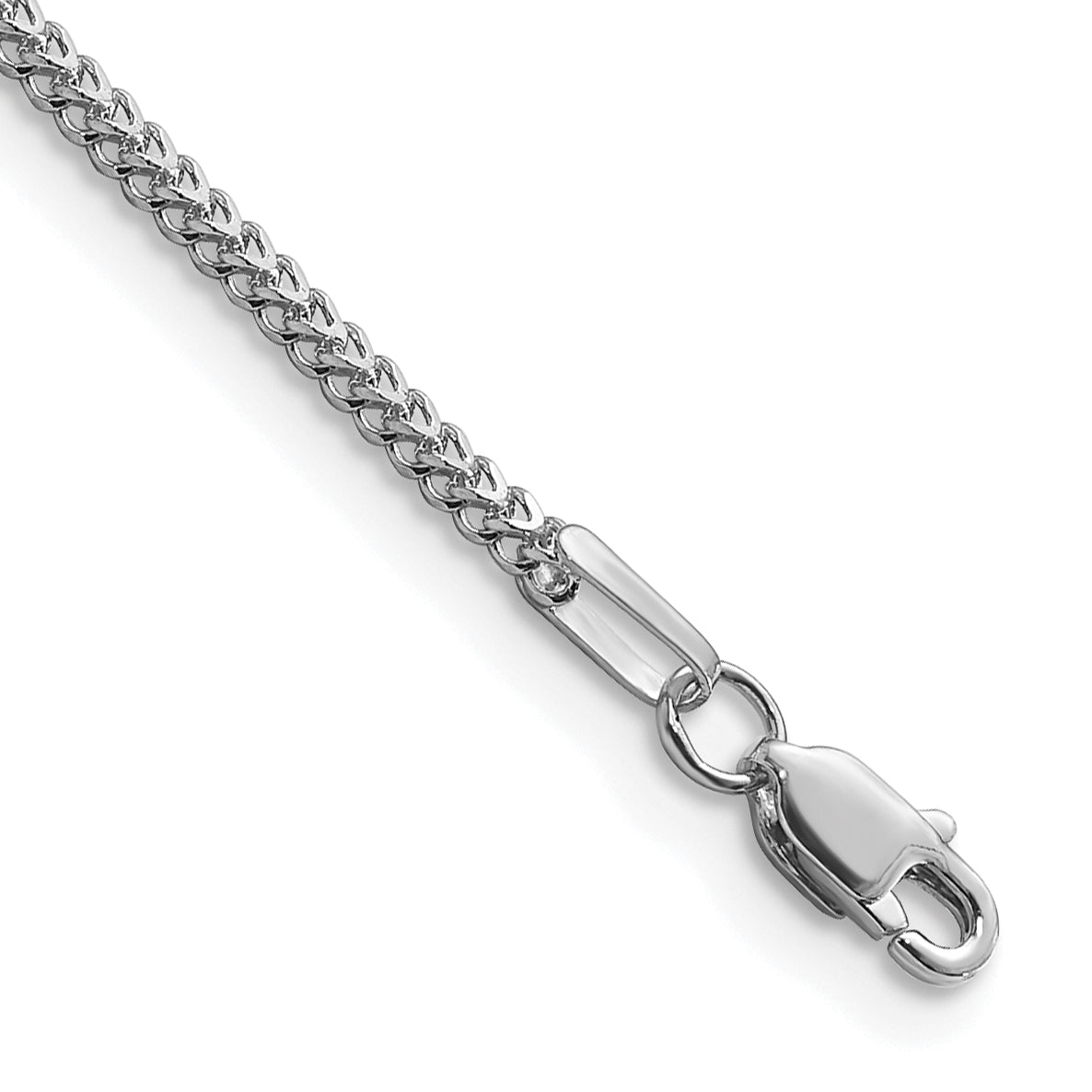 14K White Gold 8 inch 1.3mm Franco with Lobster Clasp Bracelet