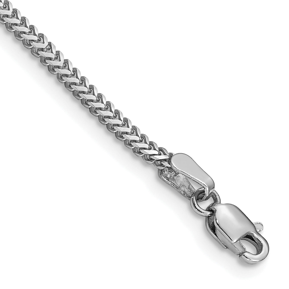 14K White Gold 8 inch 1.4mm Franco with Lobster Clasp Bracelet