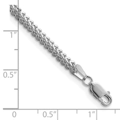 14K White Gold 7 inch 2.3mm Franco with Lobster Clasp Bracelet