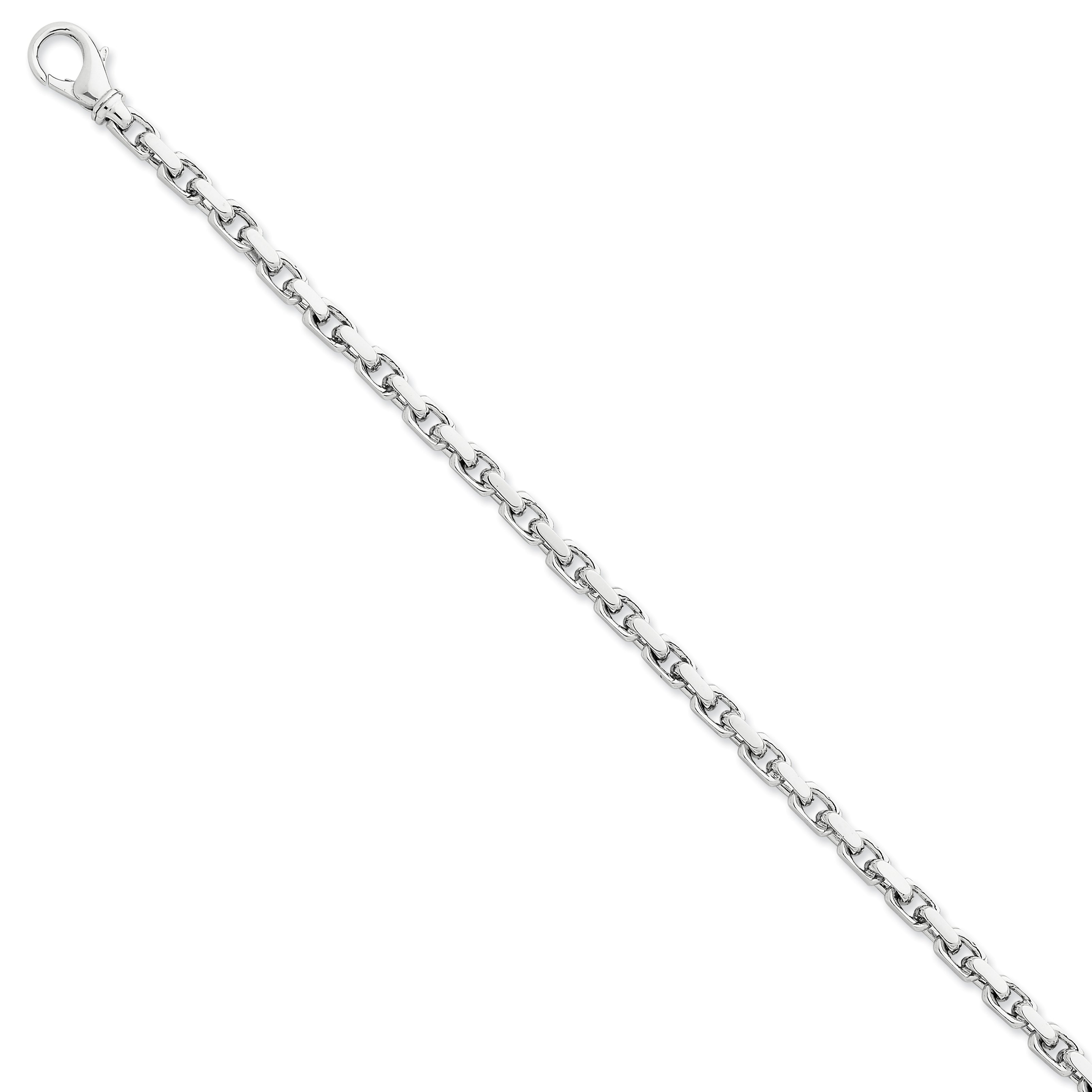 14K White Gold 4.6mm Hand-polished Link Bracelet