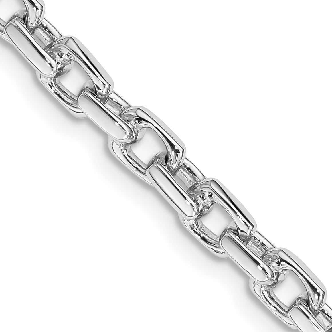 14K White Gold 7 inch 4.6mm Hand Polished Fancy Link with Fancy Lobster Clasp Bracelet