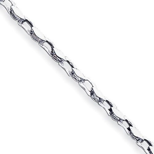 14K White Gold 4.50mm Hand-polished Fancy Link Bracelet