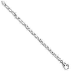 14K White Gold 8 inch 5.8mm Hand Polished Fancy Link with Fancy Lobster Clasp Bracelet