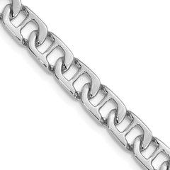 14K White Gold 8.25 inch 6.5mm Hand Polished Fancy Anchor Link with Fancy Lobster Clasp Bracelet