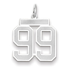 14K WG Medium Satin Number 99 Charm