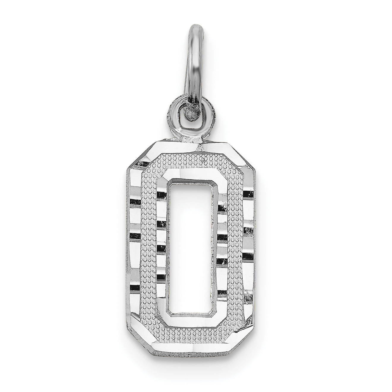 14Kw Casted Small Diamond Cut Number 0 Charm