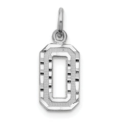 14Kw Casted Small Diamond Cut Number 0 Charm