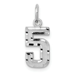 14Kw Casted Small Diamond Cut Number 5 Charm