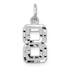 14Kw Casted Small Diamond Cut Number 8 Charm