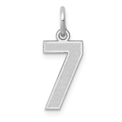 14K White Gold Small Satin Number 7 Charm