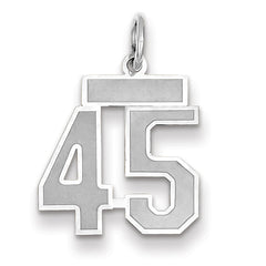 14K WG Small Satin Number 45 Charm