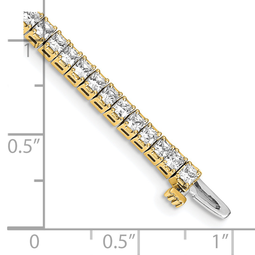 14k 2.25mm Princess 5ct AA Diamond Tennis Bracelet