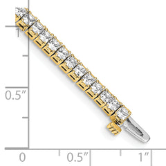 14k 2.25mm Princess 5ct AA Diamond Tennis Bracelet