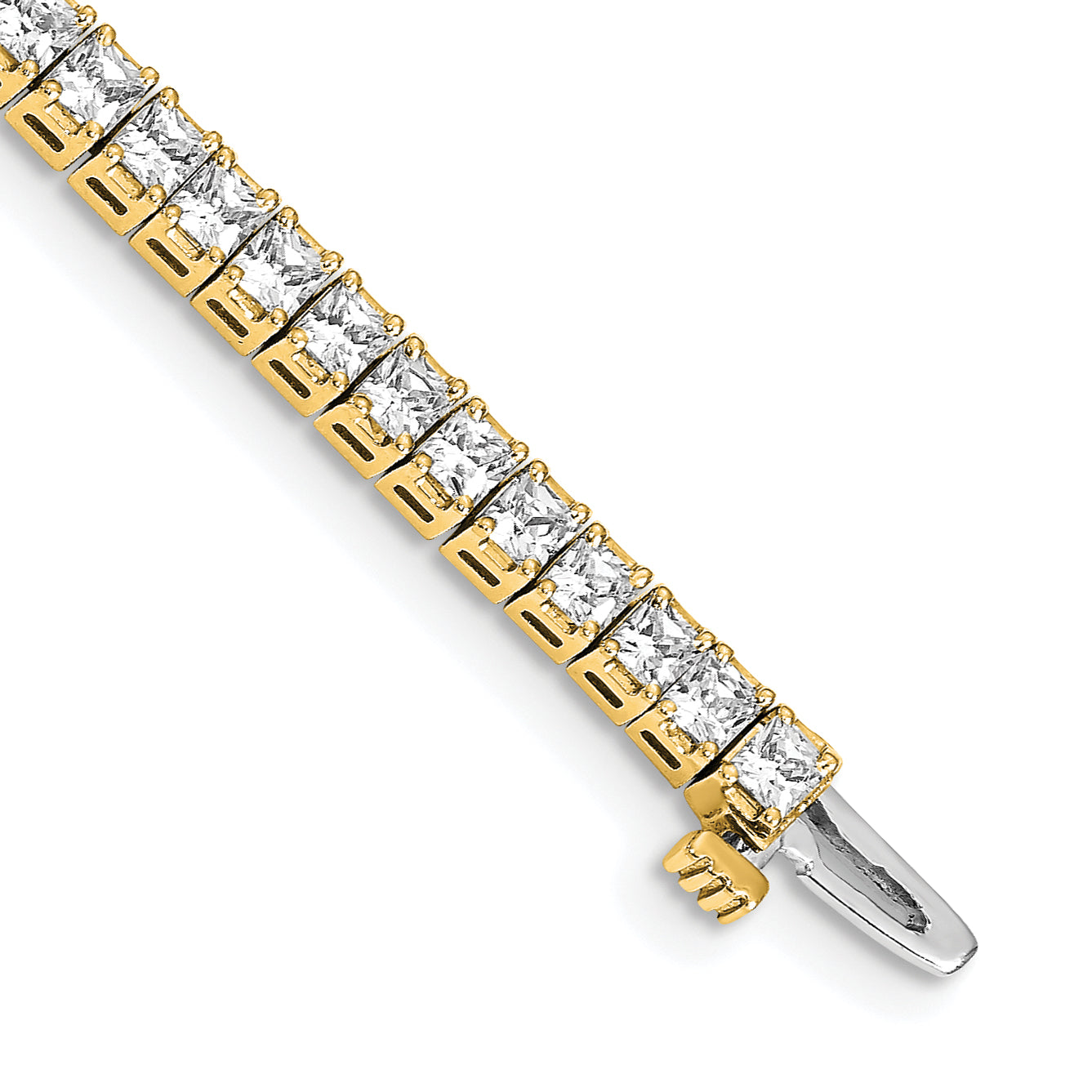 14k 2.25mm Princess 5ct AA Diamond Tennis Bracelet