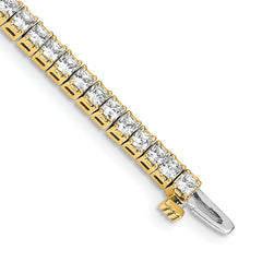 14k 2.25mm Princess 5ct AA Diamond Tennis Bracelet