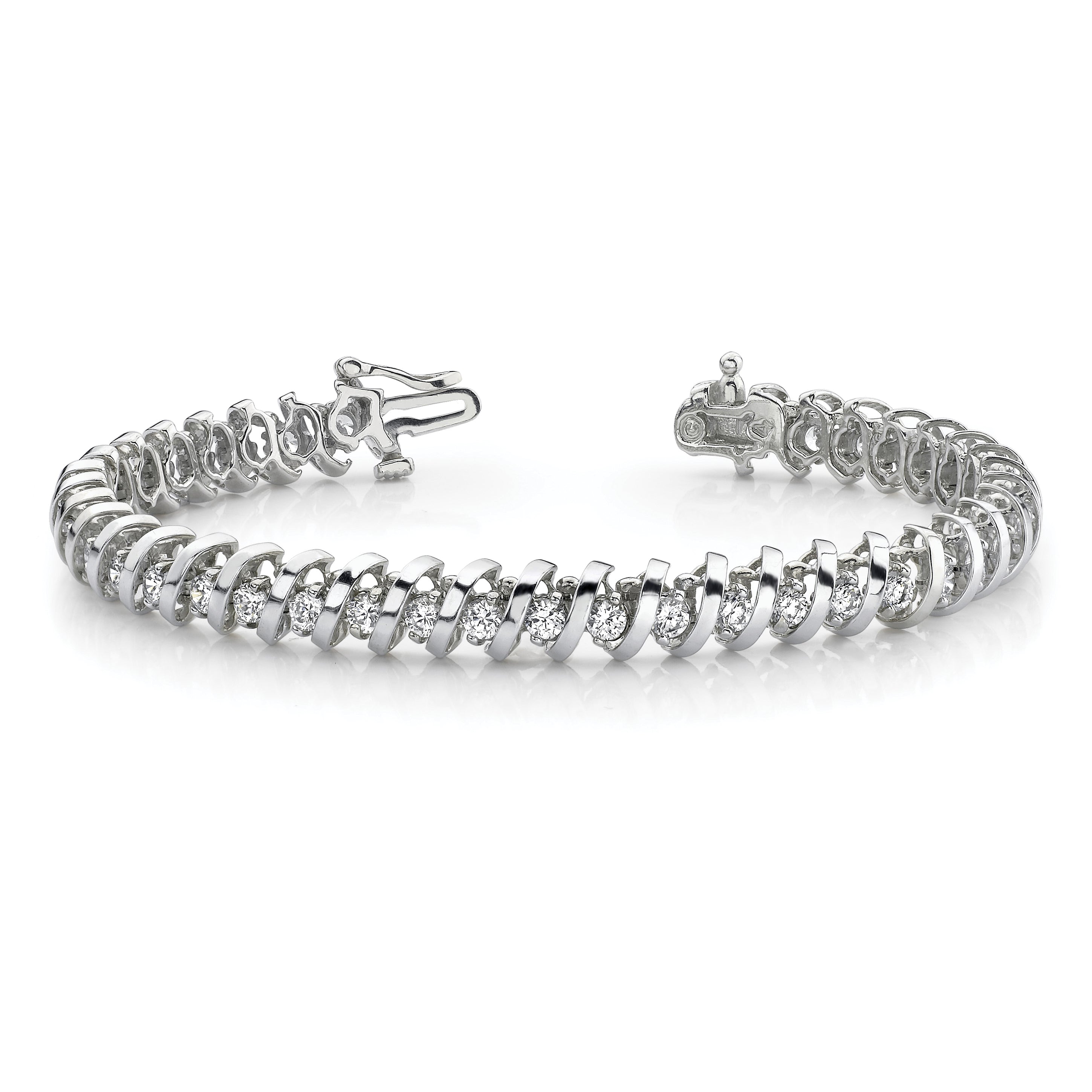 14k White Gold AA Diamond Tennis Bracelet