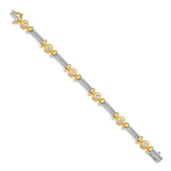 14k Two-tone AA Diamond Fancy Bracelet