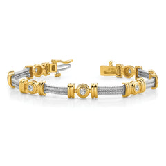 14k Two-tone AA Diamond Fancy Bracelet