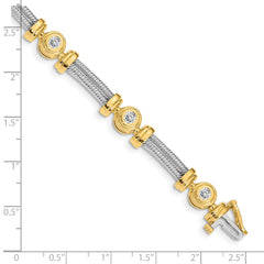 14k Two-tone AA Diamond Fancy Bracelet