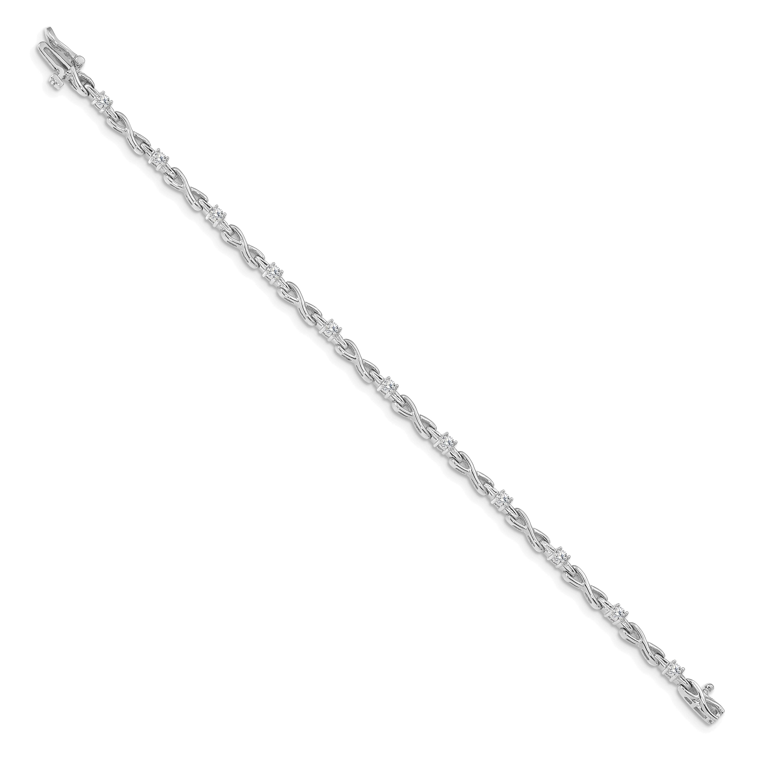 14k White Gold AA Diamond Tennis Bracelet