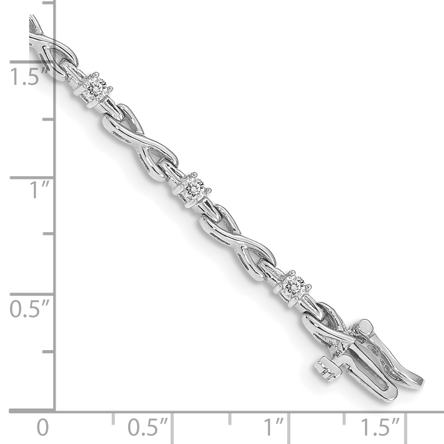 14k White Gold AA Diamond Tennis Bracelet