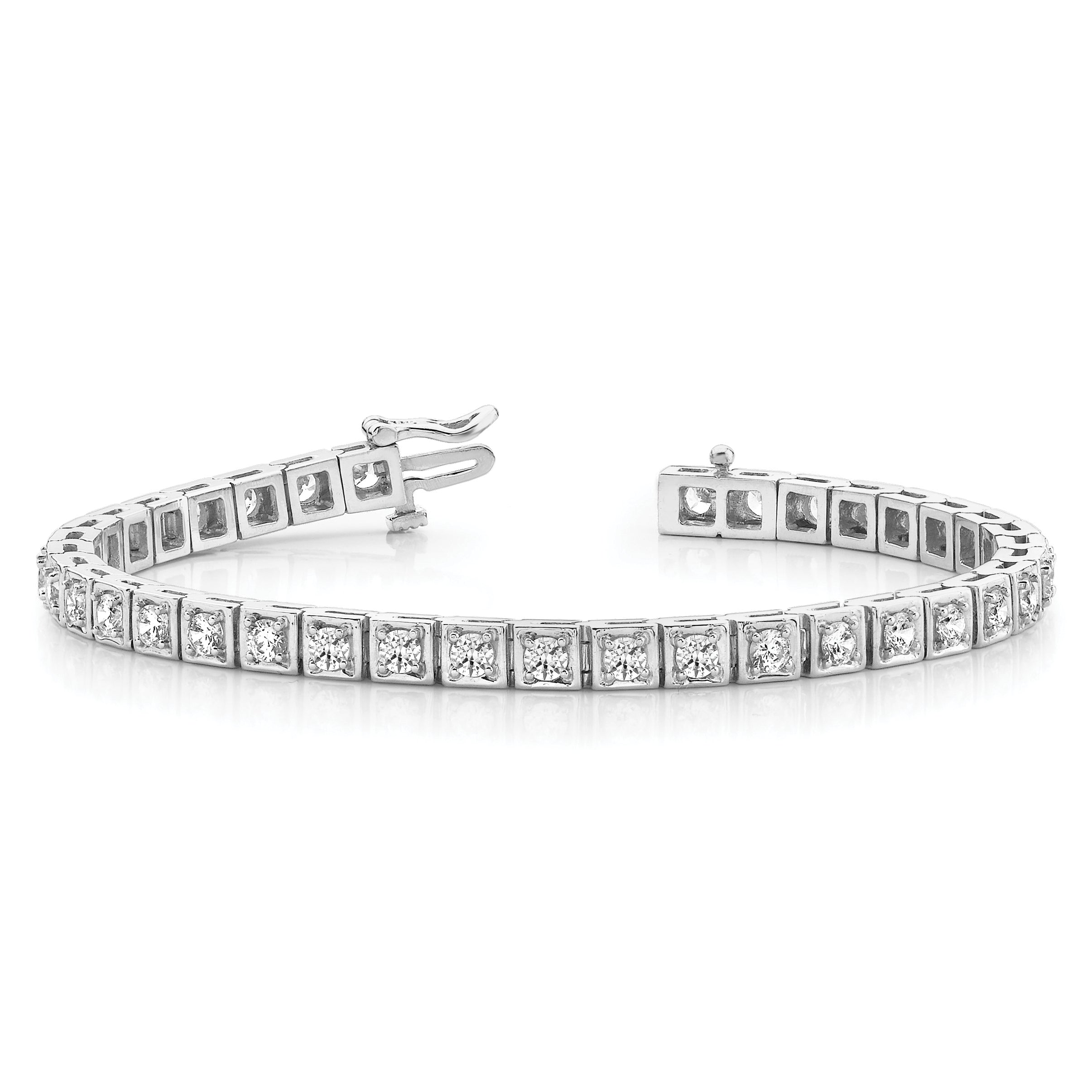 14k White Gold AA Diamond Tennis Bracelet