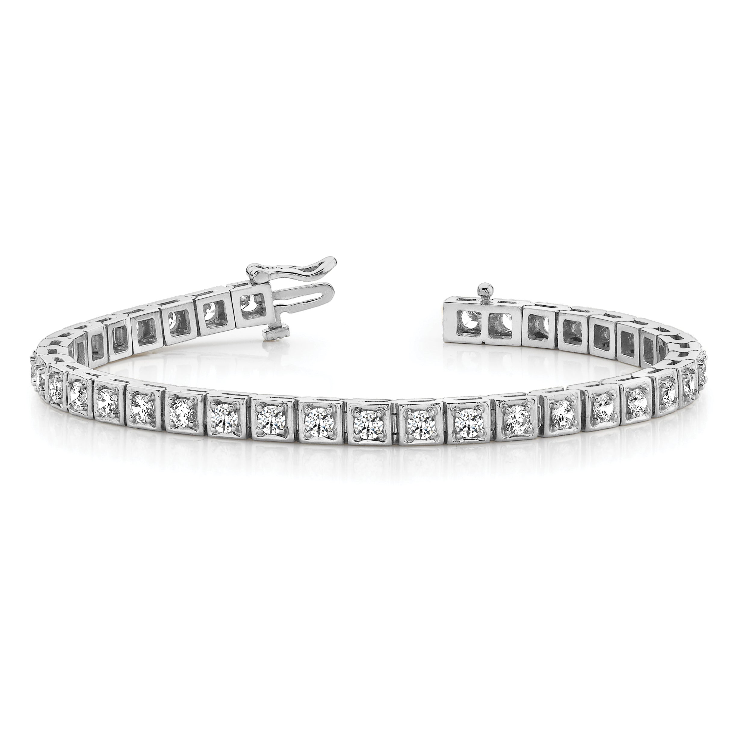 14k White Gold AA Diamond Tennis Bracelet