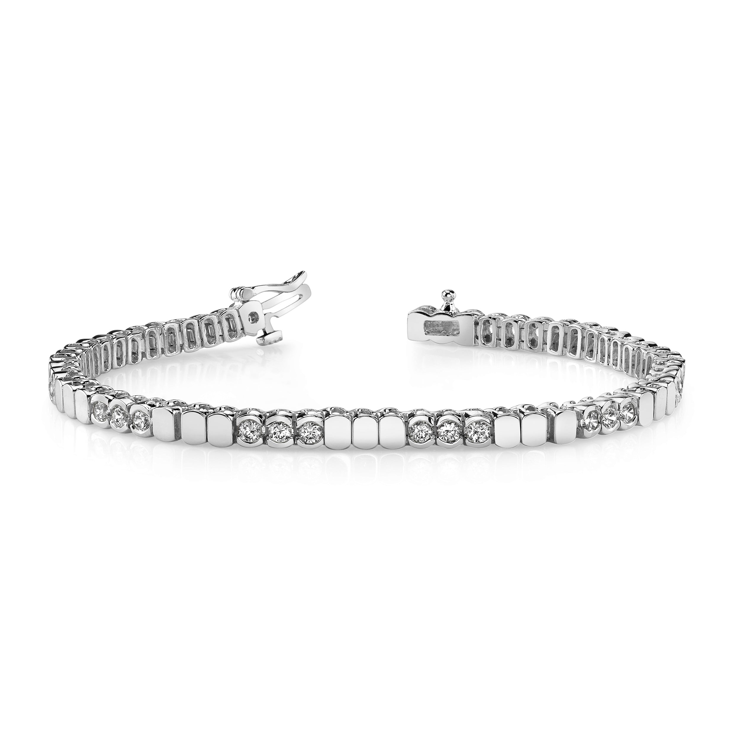 14k White Gold Holds up to 51 3mm Stones Add-A-Diamond Tennis Bracelet Moun